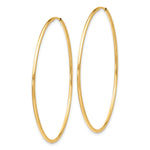 Cargar imagen en el visor de la galería, 10K Yellow Gold Endless Round Hoop Earrings 45mm x 1.25mm
