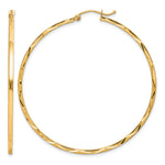 Load image into Gallery viewer, 10K Yellow Gold Diamond Cut Round Hoop Earrings 50mm x 1.5mm
