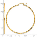 Load image into Gallery viewer, 10K Yellow Gold Diamond Cut Round Hoop Earrings 50mm x 1.5mm

