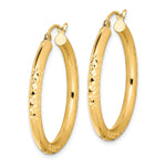 이미지를 갤러리 뷰어에 로드 , 10K Yellow Gold Diamond Cut Round Hoop Earrings 30mm x 3mm
