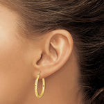 이미지를 갤러리 뷰어에 로드 , 10K Yellow Gold Diamond Cut Round Hoop Earrings 30mm x 3mm
