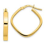 Indlæs billede til gallerivisning 10K Yellow Gold Flat Edge Square Hoop Earrings 27.25mm x 3mm
