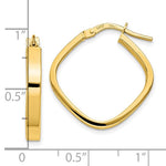 Indlæs billede til gallerivisning 10K Yellow Gold Flat Edge Square Hoop Earrings 27.25mm x 3mm
