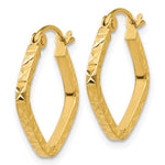 Indlæs billede til gallerivisning 10K Yellow Gold Diamond Cut Squared Hoop Earrings 17mm x 1.75mm
