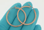 Afbeelding in Gallery-weergave laden, 14K Rose Gold Square Lightweight Classic Tube Hoop Earrings 30mm x 2mm
