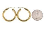 Load image into Gallery viewer, 10K Yellow Gold Round Classic Hoop Earrings 30mm x 4mm
