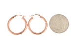 Load image into Gallery viewer, 14K Rose Gold Round Lightweight Classic Hoop Earrings 25mm x 3mm
