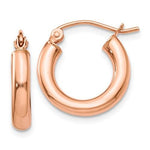 Load image into Gallery viewer, 14K Rose Gold Round Lightweight Classic Hoop Earrings 16mm x 3mm
