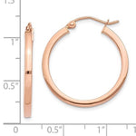 Afbeelding in Gallery-weergave laden, 14K Rose Gold Square Lightweight Classic Tube Hoop Earrings 25mm x 2mm

