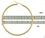 画像をギャラリービューアに読み込む, 10K Yellow Gold Round Classic Hoop Earrings 60mm x 3mm
