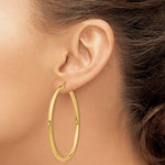 画像をギャラリービューアに読み込む, 10K Yellow Gold Round Classic Hoop Earrings 60mm x 3mm
