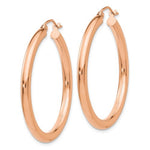 Afbeelding in Gallery-weergave laden, 14K Rose Gold Round Lightweight Classic Hoop Earrings 35mm x 3mm
