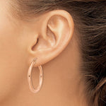 Load image into Gallery viewer, 14K Rose Gold Round Lightweight Classic Hoop Earrings 30mm x 3mm
