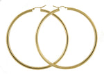 Indlæs billede til gallerivisning 14K Yellow Gold Round 3.15 inch Diameter Extra Large Giant Gigantic Classic Hoop Earrings 80mm x 4mm
