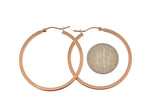 Afbeelding in Gallery-weergave laden, 14K Rose Gold Square Lightweight Classic Tube Hoop Earrings 35mm x 2mm
