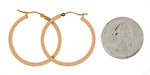 Afbeelding in Gallery-weergave laden, 14K Rose Gold Square Lightweight Classic Tube Hoop Earrings 30mm x 2mm
