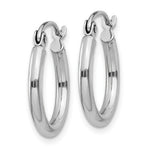 画像をギャラリービューアに読み込む, 14K White Gold Round Classic Hoop Earrings 15mm x 2mm
