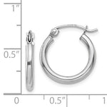 画像をギャラリービューアに読み込む, 14K White Gold Round Classic Hoop Earrings 15mm x 2mm
