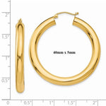 Carregar imagem no visualizador da galeria, 14K Yellow Gold Round Classic Hoop Earrings 40mm x 5mm
