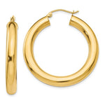 Load image into Gallery viewer, 14K Yellow Gold Round Classic Hoop Earrings 35mm x 5mm
