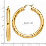 Indlæs billede til gallerivisning 14K Yellow Gold Round Classic Hoop Earrings 45mm x 5mm
