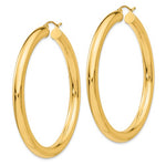 Indlæs billede til gallerivisning 14K Yellow Gold Round Classic Hoop Earrings 55mm x 5mm
