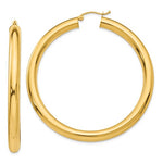 Indlæs billede til gallerivisning 14K Yellow Gold Round Classic Hoop Earrings 55mm x 5mm
