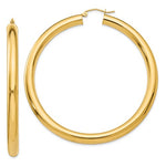 Indlæs billede til gallerivisning 14K Yellow Gold Round Classic Hoop Earrings 60mm x 5mm
