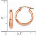 Afbeelding in Gallery-weergave laden, 14K Rose Gold Round Classic Hoop Earrings 16mm x 2.75mm
