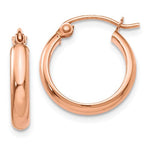 Afbeelding in Gallery-weergave laden, 14K Rose Gold Round Classic Hoop Earrings 16mm x 2.75mm
