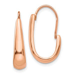 Afbeelding in Gallery-weergave laden, 14K Rose Gold Round Tapered J-Hoop Wire J Hoop Earrings 8mm x 5mm

