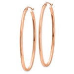 Afbeelding in Gallery-weergave laden, 14K Rose Gold Oval Tube X Hoop Earrings 53mm x 2mm

