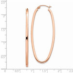 Afbeelding in Gallery-weergave laden, 14K Rose Gold Oval Tube X Hoop Earrings 53mm x 2mm
