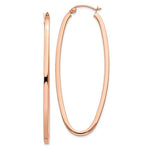 Afbeelding in Gallery-weergave laden, 14K Rose Gold Oval Tube X Hoop Earrings 53mm x 2mm
