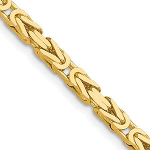 14K Yellow Gold 3.25mm Byzantine Bracelet Anklet Choker Necklace Pendant Chain