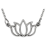 Afbeelding in Gallery-weergave laden, 14k Yellow Rose White Gold Sterling Silver Petite Lotus Flower Necklace
