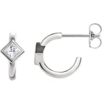 Загрузить изображение в средство просмотра галереи, Platinum 14k Yellow Rose White Gold 1/3 CTW Diamond J Hoop Earrings
