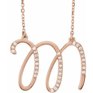 Diamond V Pendant Necklace | Michael M 14K Rose Gold
