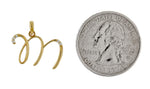 Indlæs billede til gallerivisning 14k Gold or Sterling Silver .03 CTW Diamond Script Letter M Initial Necklace
