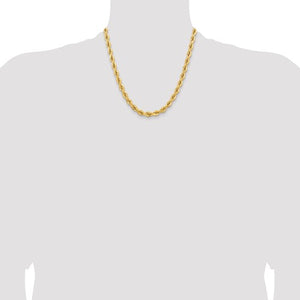 14K Yellow Gold 6.5mm Diamond Cut Rope Bracelet Anklet Choker Necklace Pendant Chain