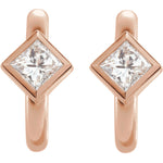 Загрузить изображение в средство просмотра галереи, Platinum 14k Yellow Rose White Gold 1/3 CTW Diamond J Hoop Earrings
