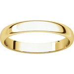 將圖片載入圖庫檢視器 14k Yellow Gold 3mm Wedding Band Ring Half Round Light
