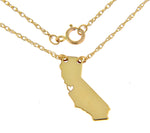이미지를 갤러리 뷰어에 로드 , 14k Gold 10k Gold Silver California State Heart Personalized City Necklace
