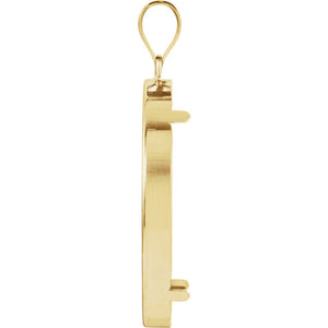 14K Yellow Gold Coin Holder for 32.7mm x 2.7mm Coins or American Eagle 1 oz ounce or South African Krugerrand 1 oz Tab Back Frame Pendant Charm