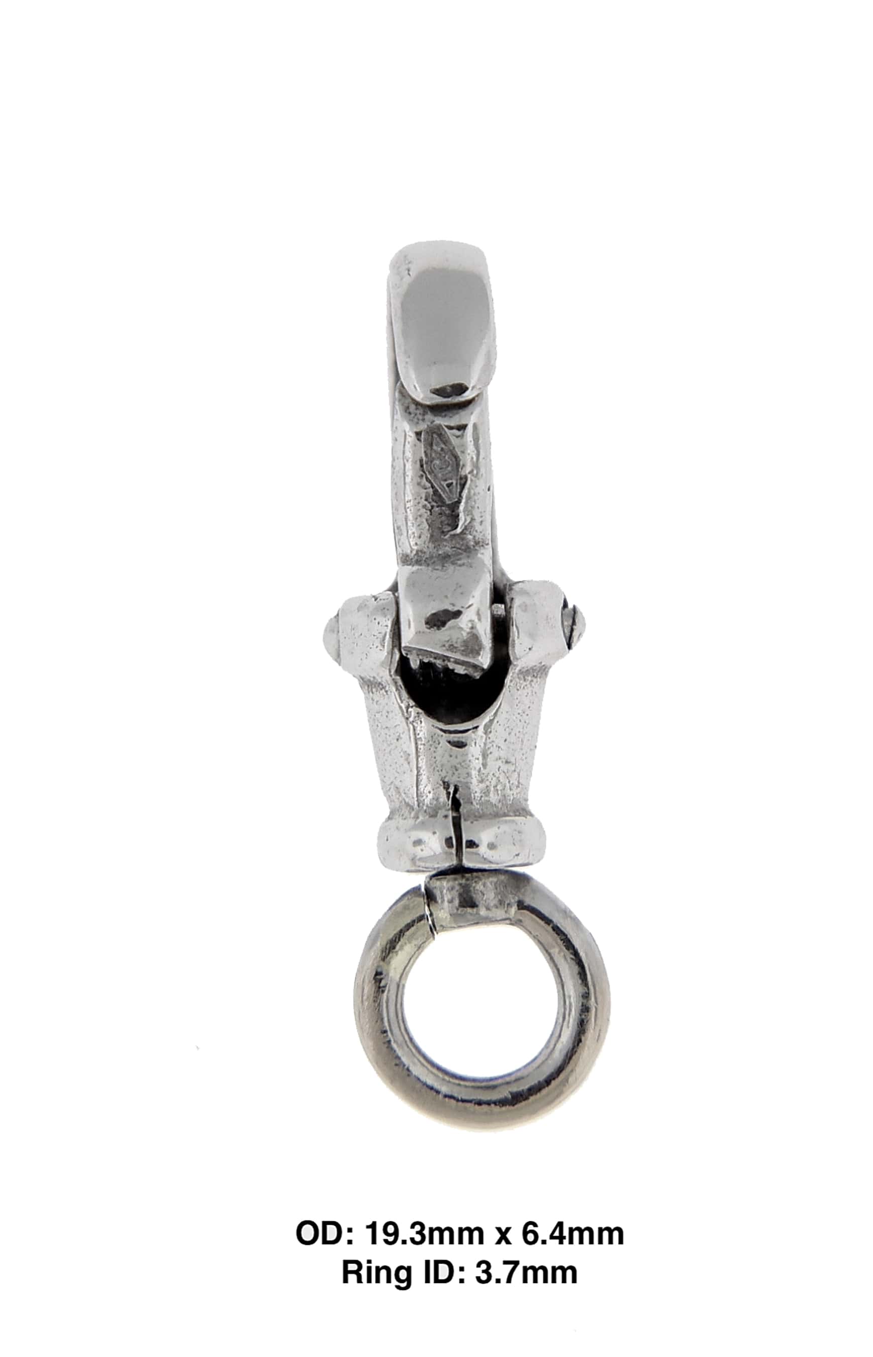 Sterling Silver 15mm Round Swivel Lobster Clasp with Large Ring