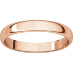Carica l&#39;immagine nel visualizzatore di Gallery, 14k Rose Gold 3mm Classic Wedding Band Ring Half Round Light
