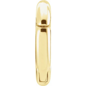 14k Yellow Gold 12mm OD Round Hinged Push Clasp Triggerless Bail Hanger Enhancer Connector for Bracelet Anklet Necklace Chain Pendants Charms
