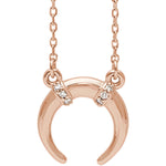 Afbeelding in Gallery-weergave laden, Platinum or 14k Gold or Sterling Silver .03 CTW Diamond Crescent Moon Necklace
