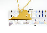 Afbeelding in Gallery-weergave laden, 14k Gold 10k Gold Silver Virginia VA State Map Diamond Personalized City Necklace
