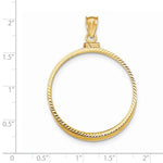 Charger l&#39;image dans la galerie, 14K Yellow Gold 1 oz or One Ounce American Eagle Coin Holder Holds 32.6mm x 2.8mm Bezel Screw Top Pendant Charm

